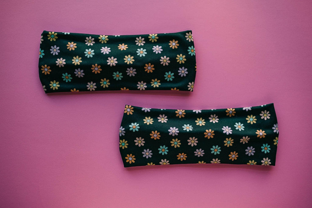 Black Daisy Floral Headband